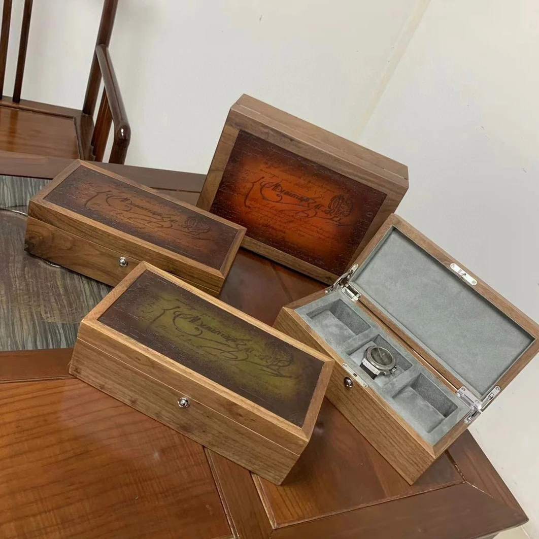 Seetoo импортный орех телячья кожа коробка для хранения защита часов маленькая