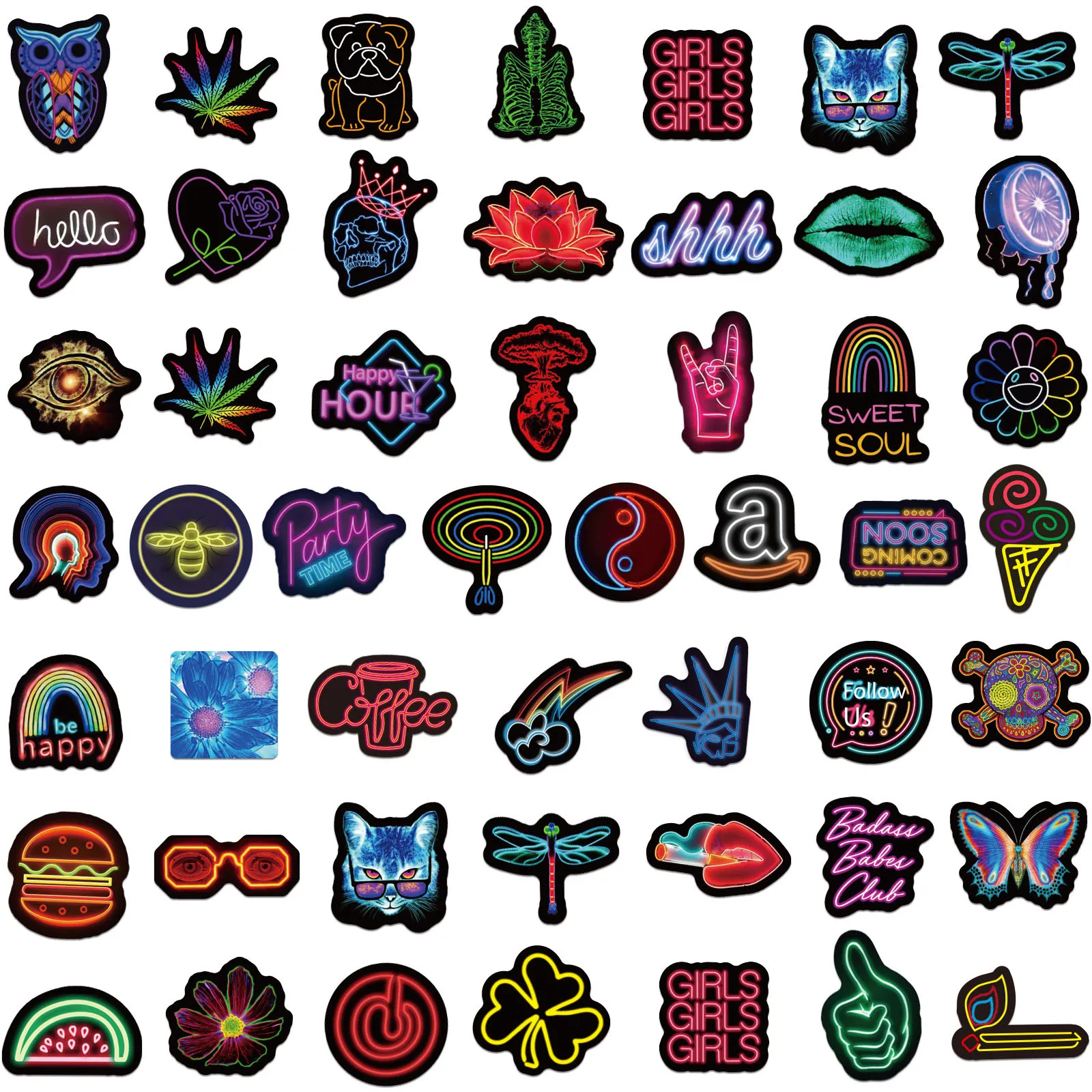 Неоновые светлые наклейки граффити в светильник ле аниме для детей игрушек