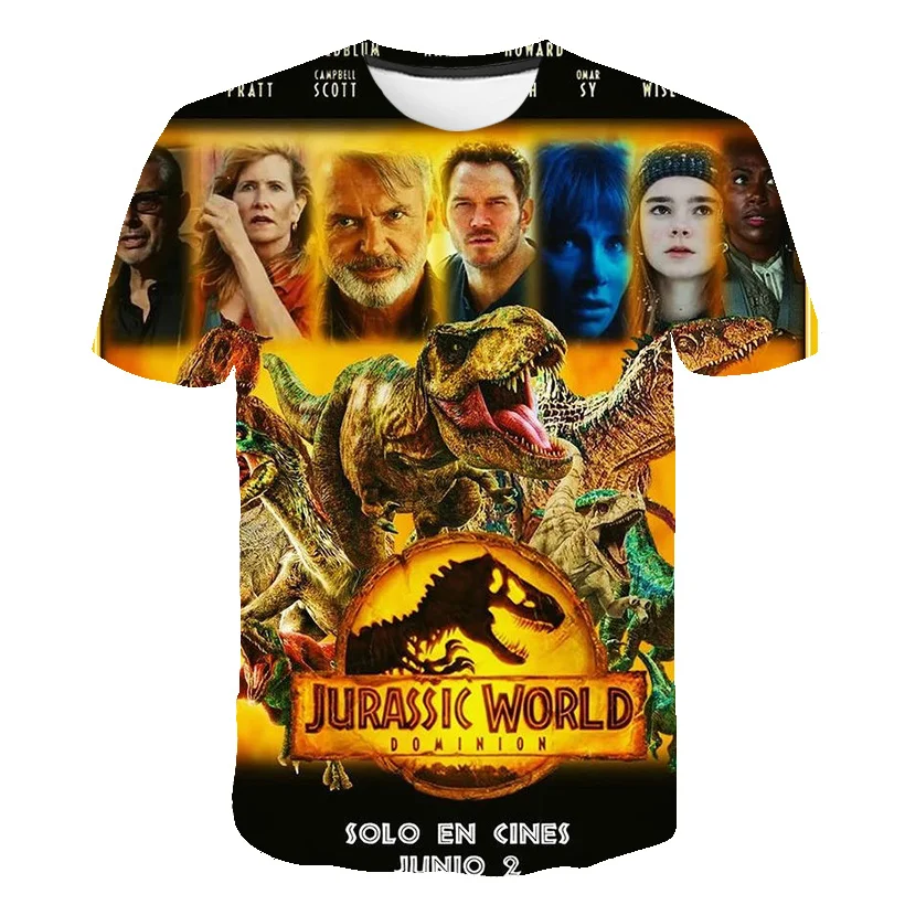 

Летние детские футболки с рисунком «Мир защиты Юрского периода», новые модные детские топы с коротким рукавом для мальчиков и девочек, футб...