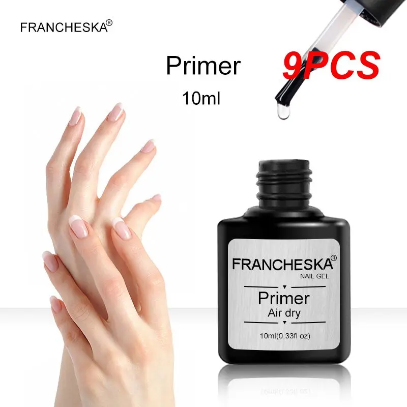 

9PCS Francheska 10ml Fast Air Dry Nail Dehydrator Nail Prep Primer Coat Balancing Fluid Nails Primer Base Varnish Manicure