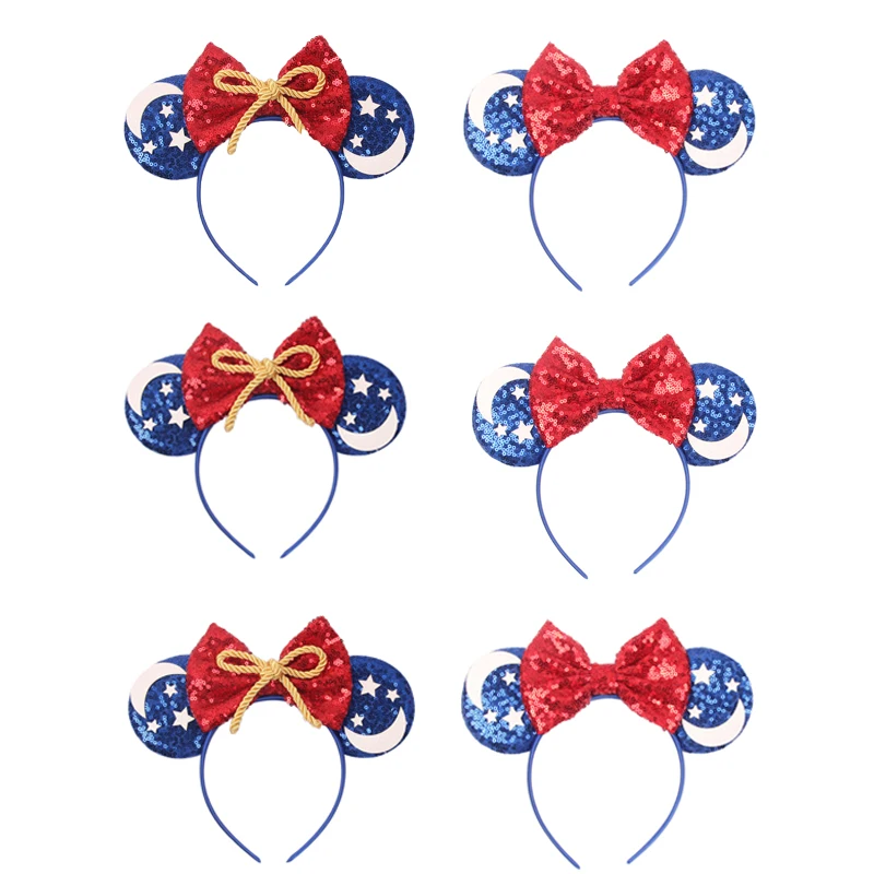 

Ободок для волос с блестками и бантом «Микки-Маус»