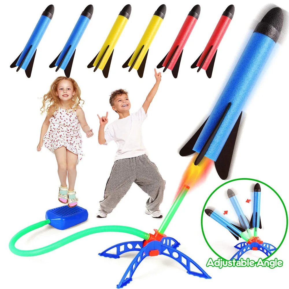 

Kid Air Rocket Foot Pump Launcher Toys Sport Game Jump Stomp Outdoor Child Play Set Toy Pressed Rocket Launchers Pedal Games