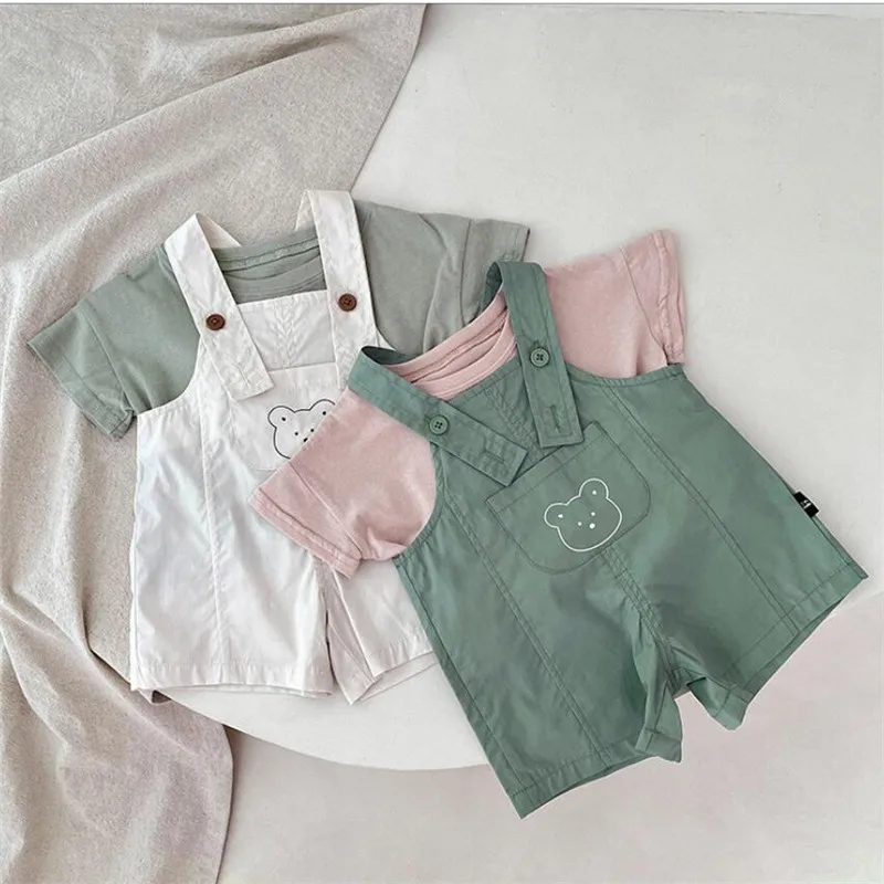 

Baby Overalls Summer Girls Boys Jumpsuits Newborn Baby Clothes Strap Infant Baby Boys Overall Sleeveless Cotton Toddler Rompers