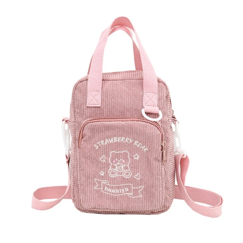 

Women Corduroy Embroidery Handbag Shoulder Bags Lady Crossbody Bag Tote Satchel