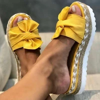 2021 women summer sandals woman shoes woman slip on bow flip flops summer beach slippers flat female shoes non slip wedge shoes