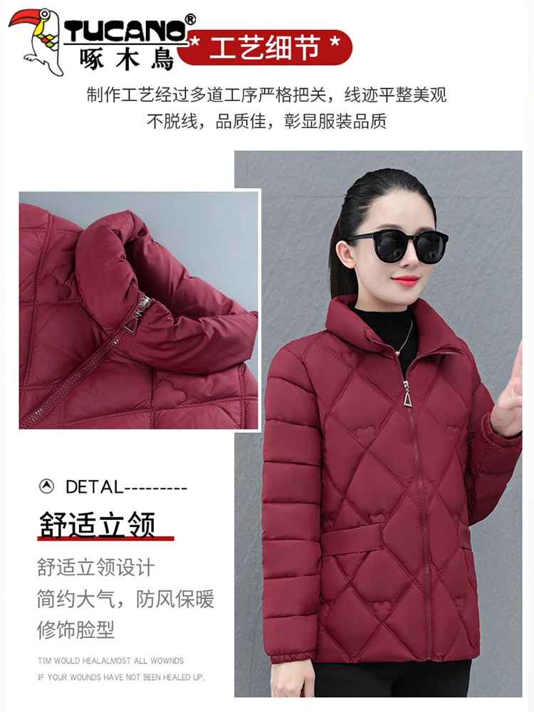 Woodpecker Middle-Aged and Elderly Cotton-Padded Coat for Women Winter 2024 New Western Sle Mothers ...