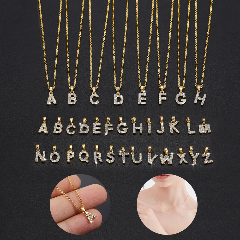 

Fashion Hip-hop Popular Collarbone Necklace For Women 26 Alphabet A-Z Personality Word Pendant Jewelry Hip Hop Punk Lover Girl