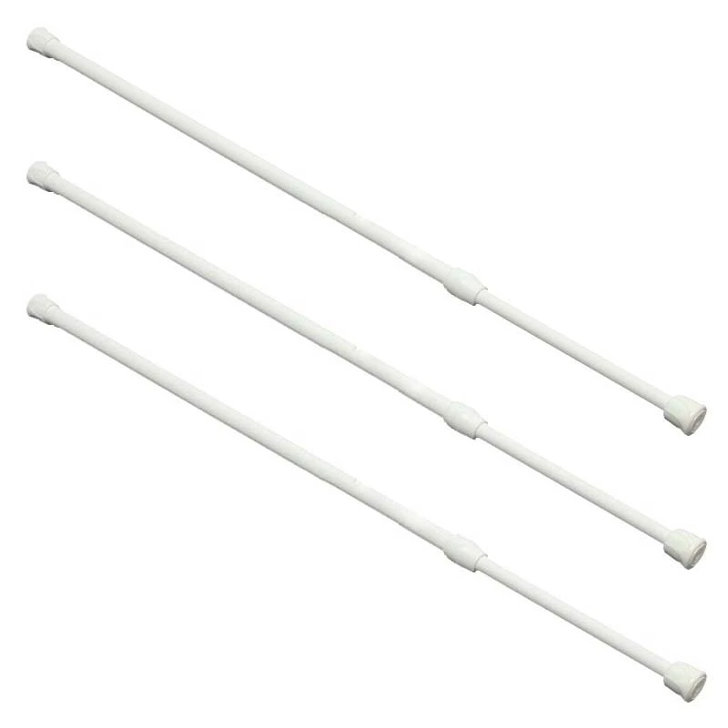 

AYHF-3X Spring Loaded Extendable Telescopic Net Voile Tension Curtain Rail Pole Rod Rods White 60 X 110Cm