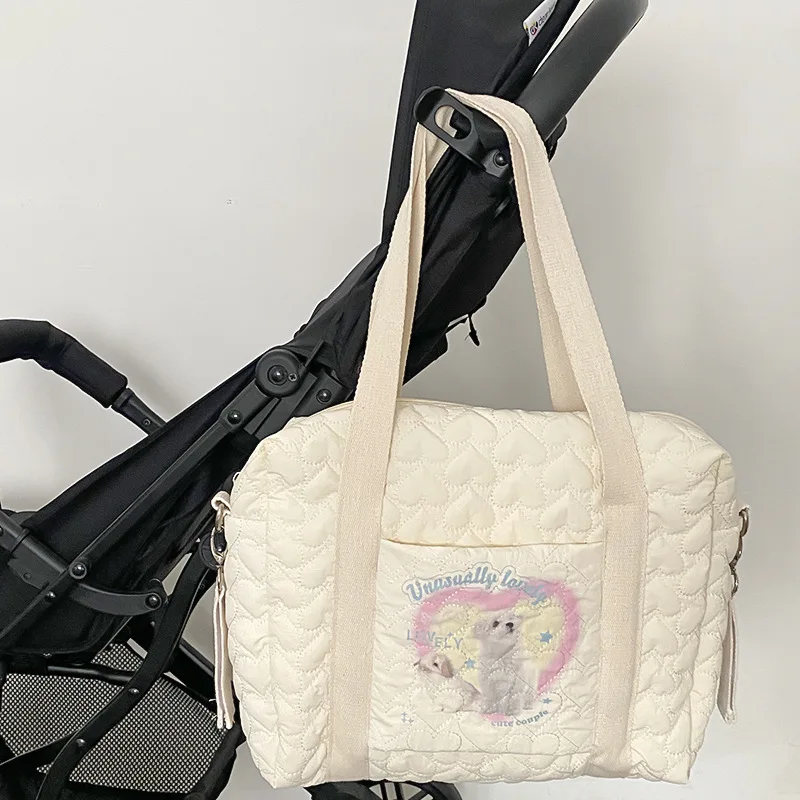 

Korea Style Maternity Bag for Baby Newborn Diaper Bag Embroidery Quilted Mummy Shoulder Bag Large Storage Baby Bags For Mom