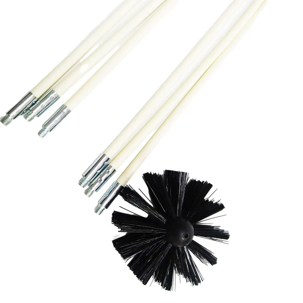 

Fireplaces Brush Chimney Brush 4\"Brush Head 7Pcs Compatible With Electric Drill Durable For Fireplaces & Stoves