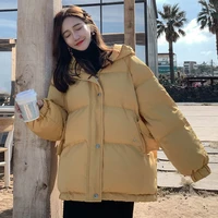 oversize winter puffer cotton jackets for women korean loose long sleeve thicken hooded parkas fashion warm jackets coat female