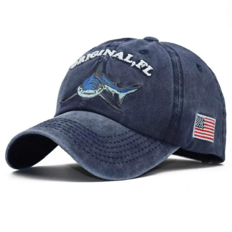 

2022 Men's Baseball Cap Snapback Denim Cotton Embroidery Cap Shark Denim Cap Male Sport for Gorros Women's Summer Hat Cowboy Hat