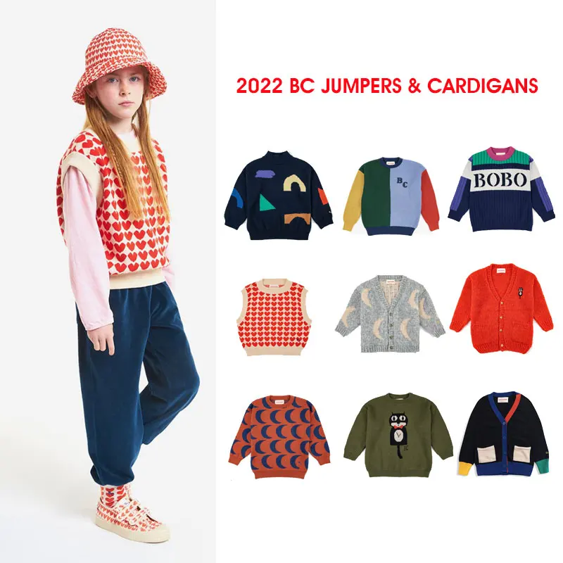 2022 BC Brand AW New Arrivals Kids Winter Sweaters Knit Jumpers Cardigans Child Clothes  Boys and Girls Kniting Sweaters