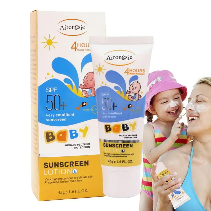 

Facial Sunscreen 45g Silky Hydrating Light Sunscreen Face Lotion Soothing Calming Facial Moisturizing Cream For Sensitive Skin