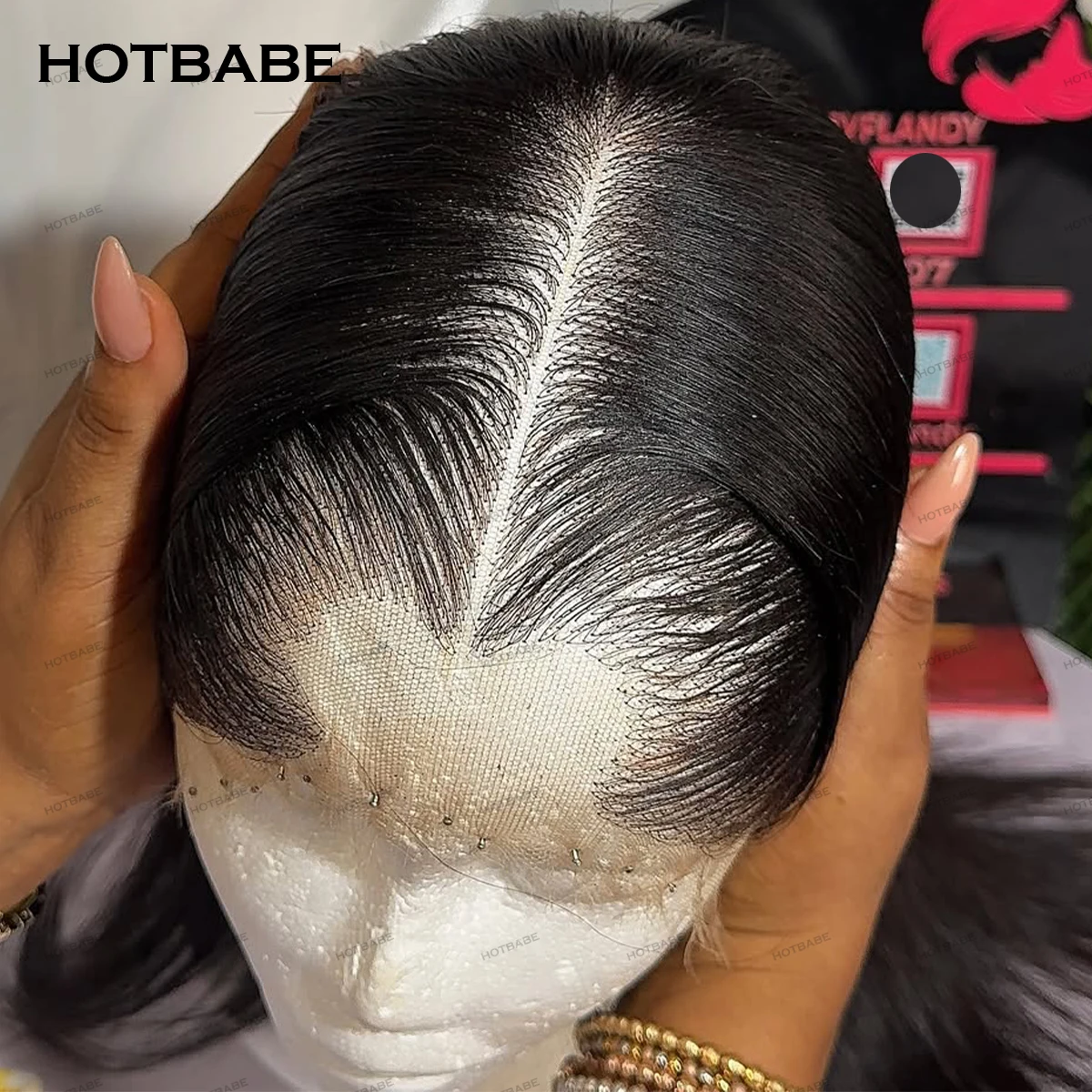 Фото 100% натуральный парик из человеческих волос Lagos Hairline 13x6 HD с HD-кружевной передней частью, без клея, готовый к носке, для женщин, с предварительно выщипанной M-образной линией роста волос, прямой парик №2