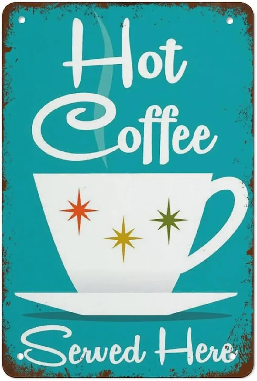 Современная кухня середины века металлическая жестяная вывеска ретро кофейная