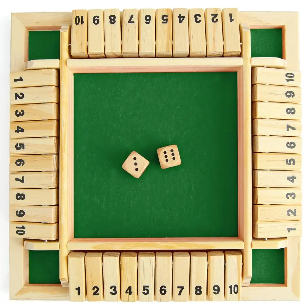 

Shut The Box Funny 4-Ways Hands-on Skills Learning Numbers 2-4 Players Classic Table Dice Game for Adults