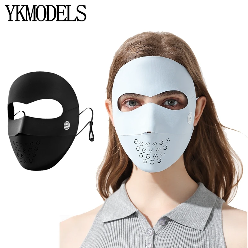 

Women Sunproof Cycling Mask Summer Ice Silk Full Face Mask Scarf Running Breathable Elastic Outdoor Sports Headgear Bandana