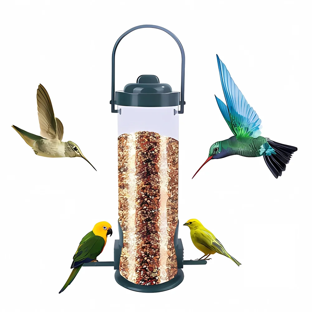 

Dispenser Feeding Birds Hanging Balcony Birds Animal Food 1pc Automatic Outdoor Plastic Bird Flying Foot Feeder Accessoires