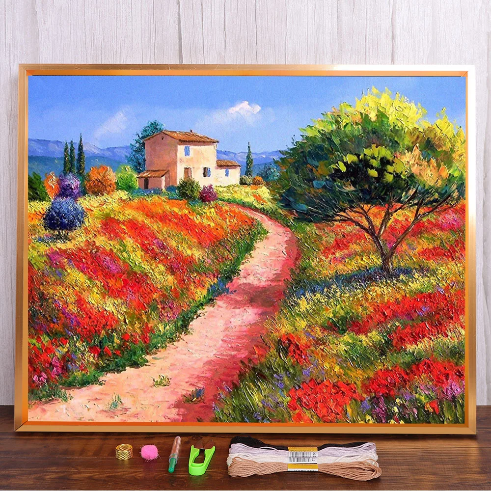 

Осенняя ткань с принтом деревьев 11CT Набор для вышивки крестом DIY Вышивка DMC нитки Вязание рукоделие картина хобби для взрослых нить