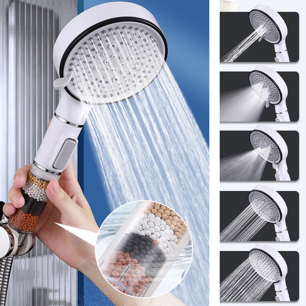 

Filter Shower Head Supercharged Home Bathroom Shower Rain Adjustable Multimodal Handheld Showerhead Bathroom Accessories