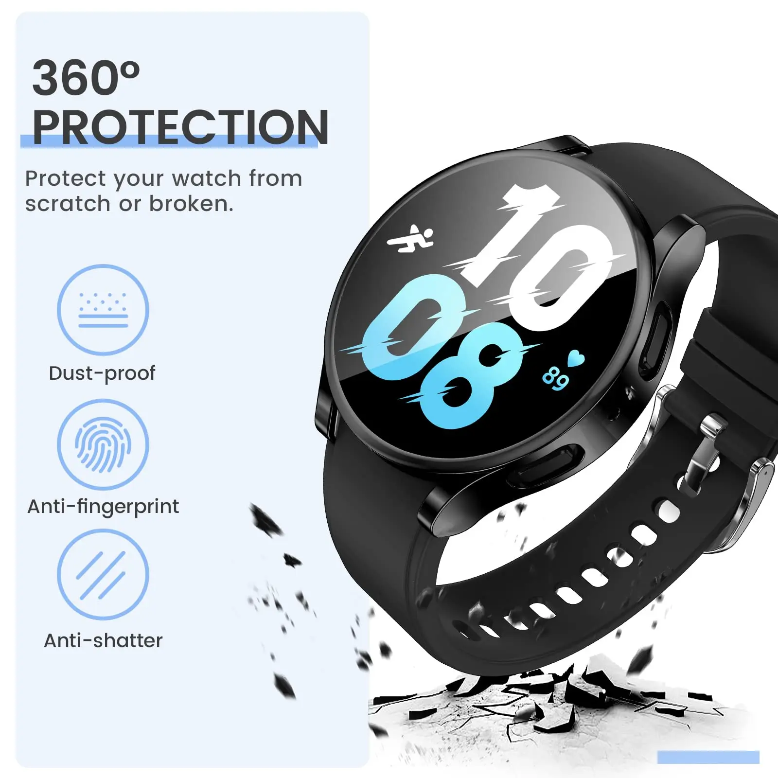 Фото Чехол для Samsung Galaxy Watch 5, 44 мм, 40 мм, аксессуары, защитный бампер из ТПУ, чехол для Galaxy Watch 5, защитная пленка для экрана №1