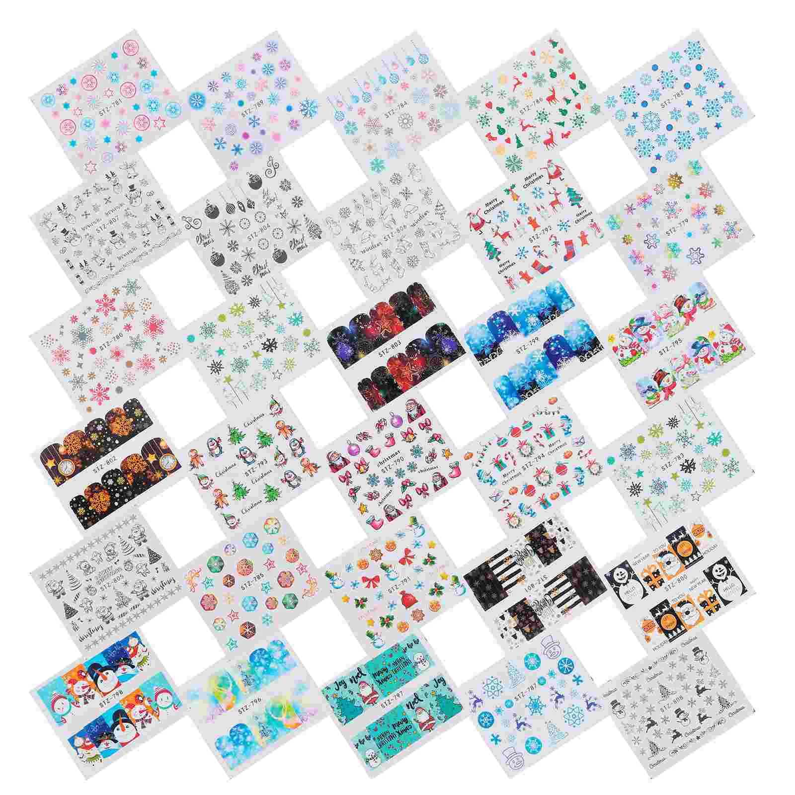 

60 Sheets Snowflake Stickers Holiday Party Nail Decals Nail Decoration