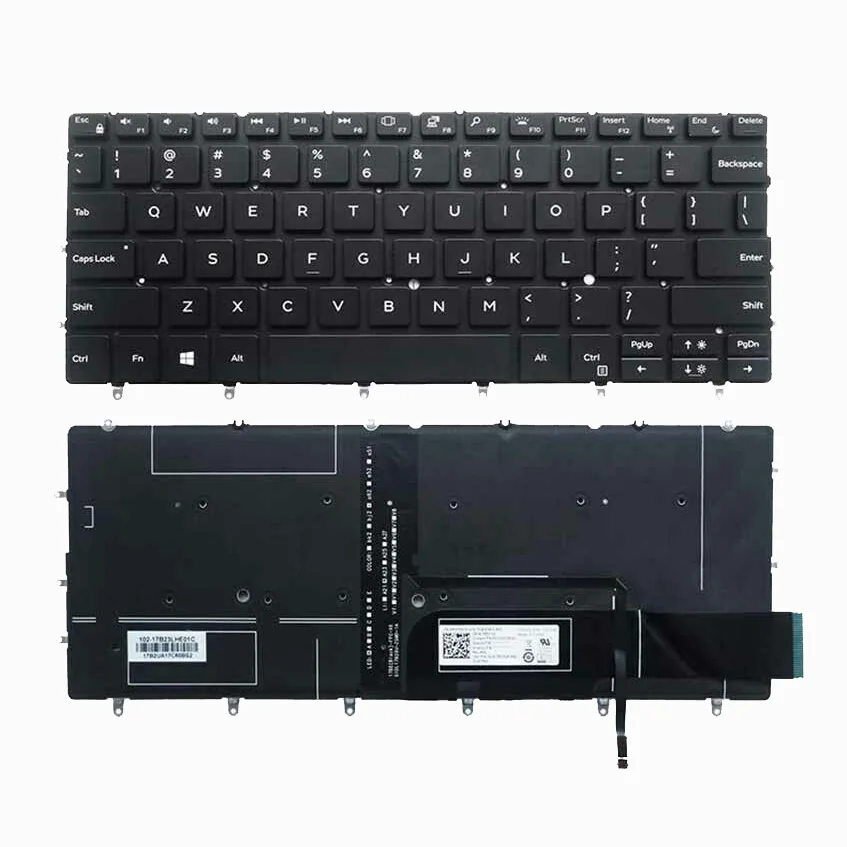 

US Backlit keyboard For DELL XPS 13 9370 13-9370 13-9370-D1705S 9317 13-9380 laptop keyboard US BLACK notebook keyboard