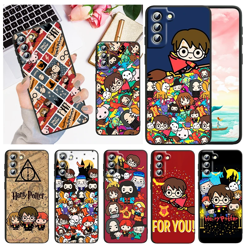 

Cartoon Potters Cute Harries Phone Case For Samsung Galaxy S23 S22 S21 S20 FE S10 S10E S9 Plus Ultra Pro Lite 5G Black Cover