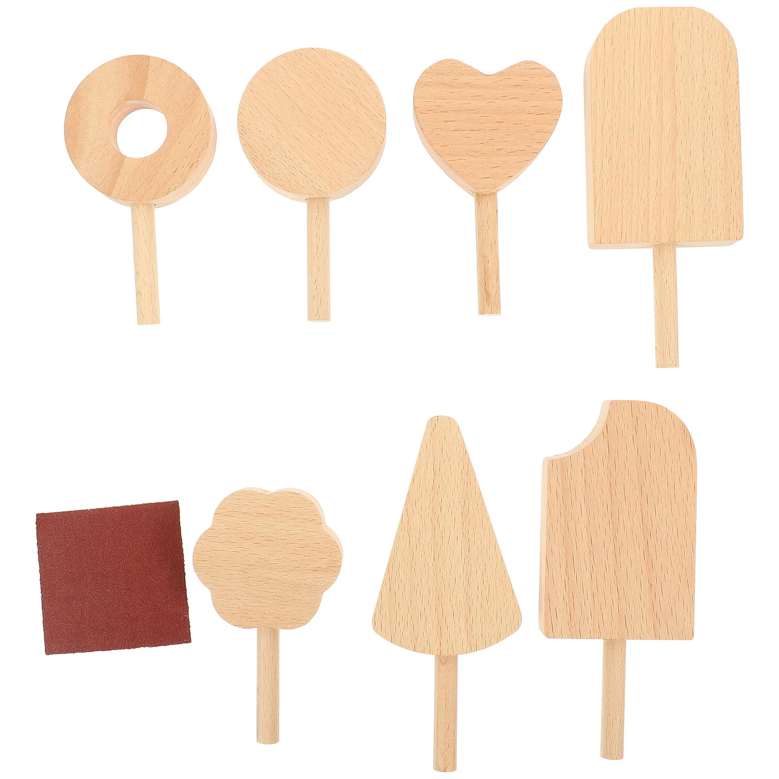 

Cutouts Wood Ice Cream Popsicle Unfinished Wooden Toys Unpainted Pieces Blank Block Crafts Shapes Ornaments