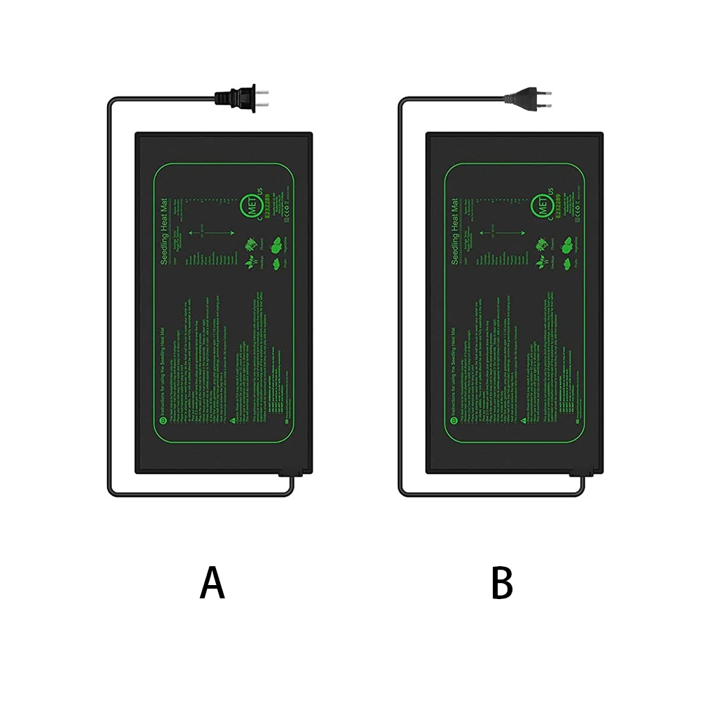 

PVC Seedling Heating Mat Rectangular Portable Cable Power Warm Keeping Gardening Heated Pad Cushion Accessories US Plug