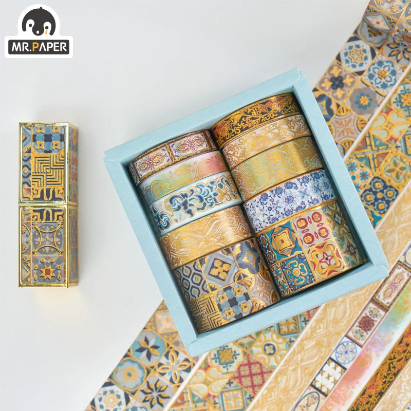 Mr Paper 8 дизайн 10 рулонная лента подарочная коробка Великолепная серия Huage васи
