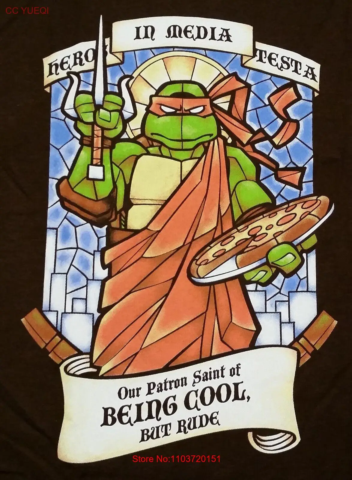 Мужская рубашка XXXL с надписью &quotOur Saint of Being Cool But Rude&quot Parody Mashup Ript