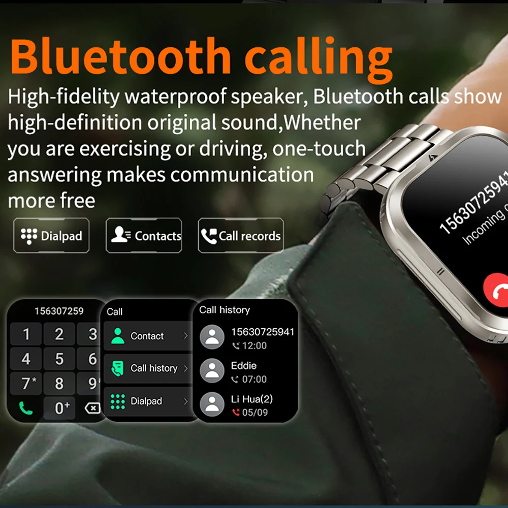 Фото Оригинальные Смарт-часы 2024 Bluetooth вызовы спортивные часы для мужчин будильник Смарт-часы фитнес-трекер для Xiaomi Huawei Android №4