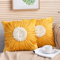 nordic light luxury ins wind flower pillow cover sun flower sunflower chrysanthemum bed hhead pillow cover sofa cushion cover