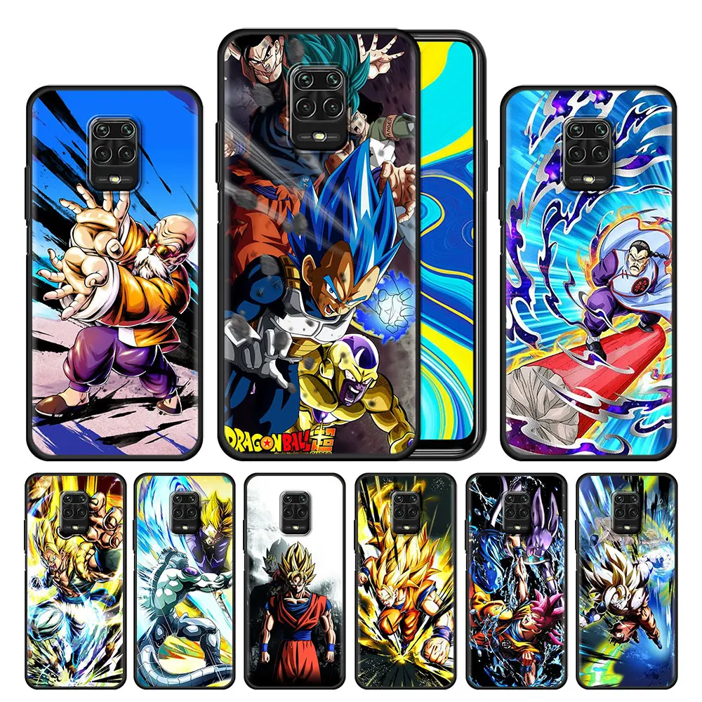 

Case Cover for Xiaomi Redmi Note 9 9s 8 8T 10 11 7A 9c 9T 10A 10c 11S Pro Shell Black Funda Trend Dragon Ball Z Goku Saiyajin