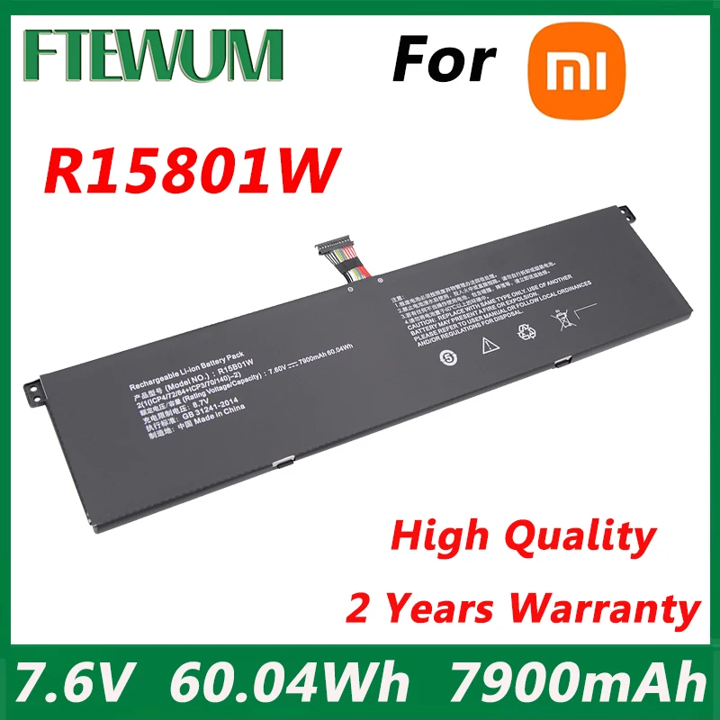 

Laptop Battery R15B01W 7.6V 7900mAh 60.04Wh For Xiaomi Pro i5 15.6" Series Notebook GTX TM1701 171501-AQ i5 8250U i3 8130U