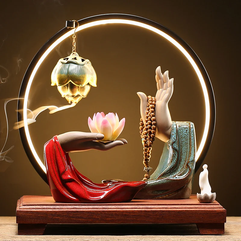 

Modern Incense Burner Backflow Aromatherapy Smoke Waterfall Diffuser Ceramic Incense Burner Quemador De Incienso Incense Burners
