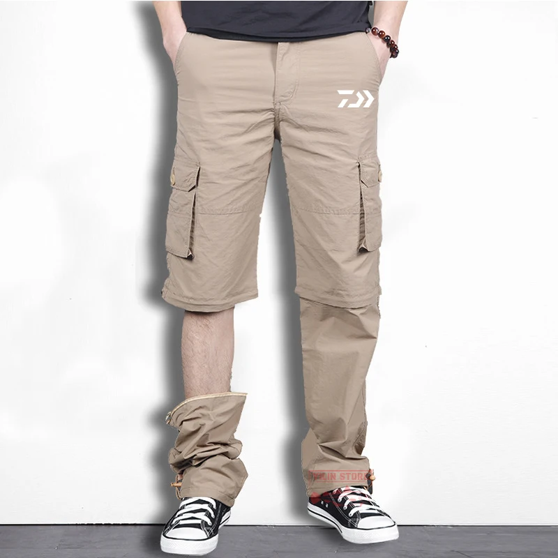 

2022 Men's Thin Outdoor Quick Dry Breathable Waterproof Mountaineering Pants Loose Casual Sports Pants Detachable Fishing Pants