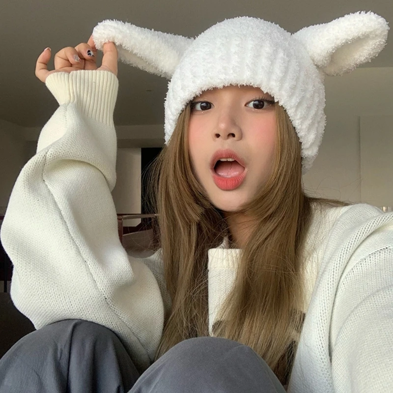 

Adult Teens Plush Shape Hat Winter Skiing Windproof Thicken Beanie