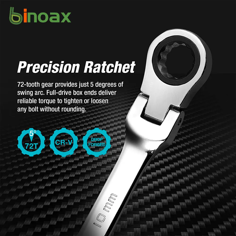 

Binoax 8-16mm Combination Ratchet Wrench Flexible Head Dual-purpose Ratchet Too Repair Ratchet Combination Set Car Hand Tools