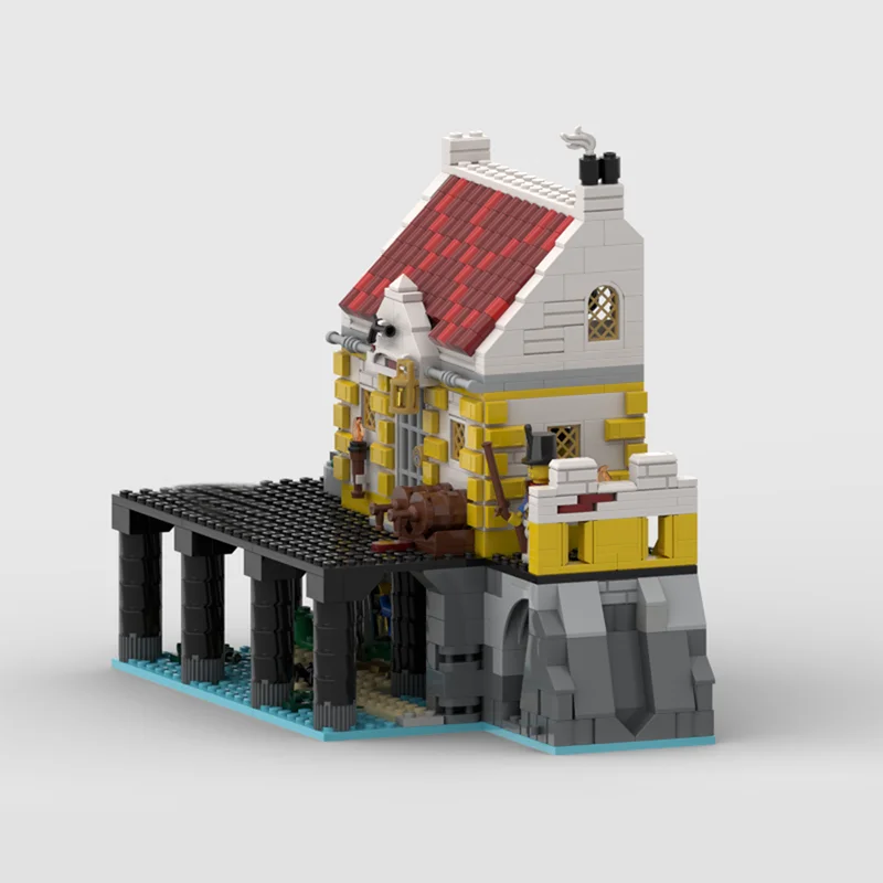 Moc-10320 Средневековая серия пиратов ElDorado расширяющая модель двора Барракуды залив