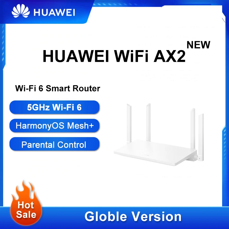 New Huawei AX2 WiFi 6+ Wifi Router Gigabit 2.4G 5.0GHz Dual-Band VPN Repeater Amplifier Mesh WiFi with 4 High Gain Antennas