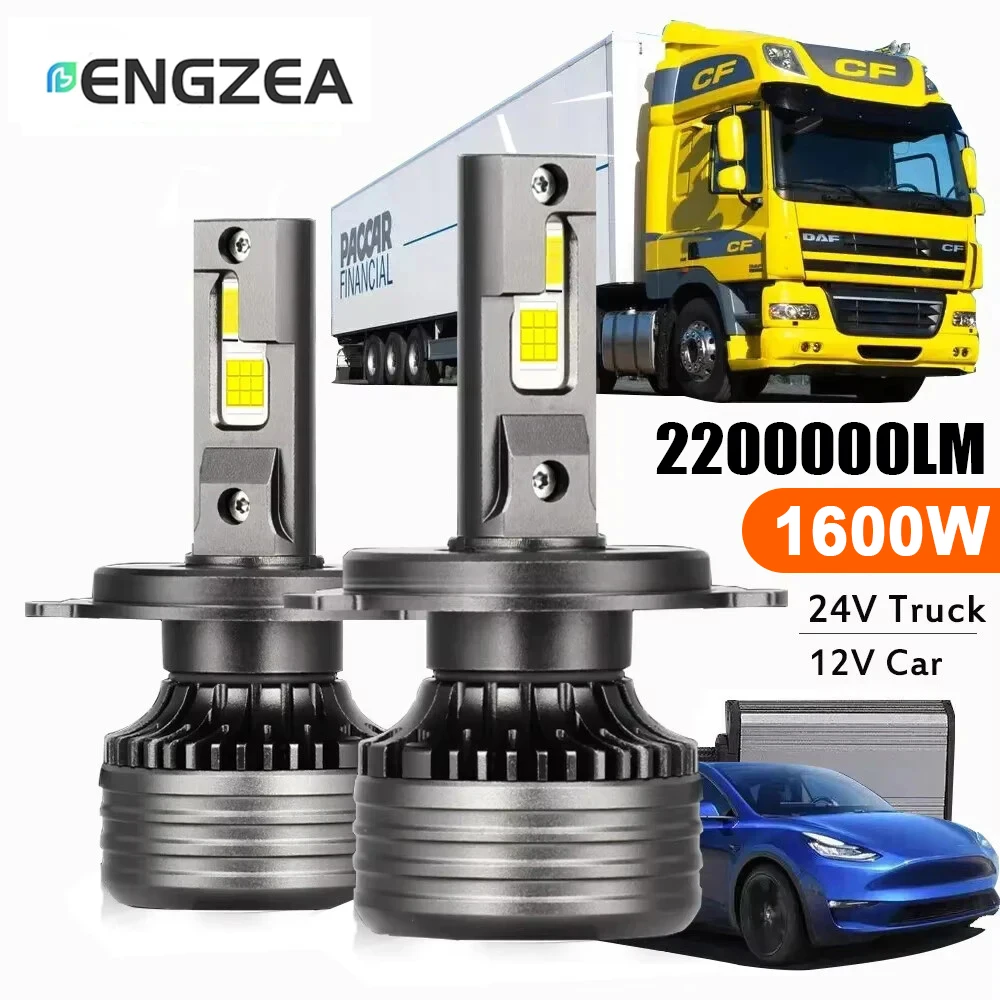 

ENGZEA H7 LED H4 Светодиодные лампы фары Canbus 1600 Вт 2200000LM H11 HB4 9006 HB3 9005 Auto Moto 12 В Автомобильный 8875 ЧИП 24 В Для грузовика