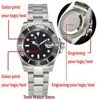 DIY Men's Watch Customized Dial Crown Case Back Buckle for Personal Logo Text Color Print NH35 PT5000 Movement Sapphire Crystal