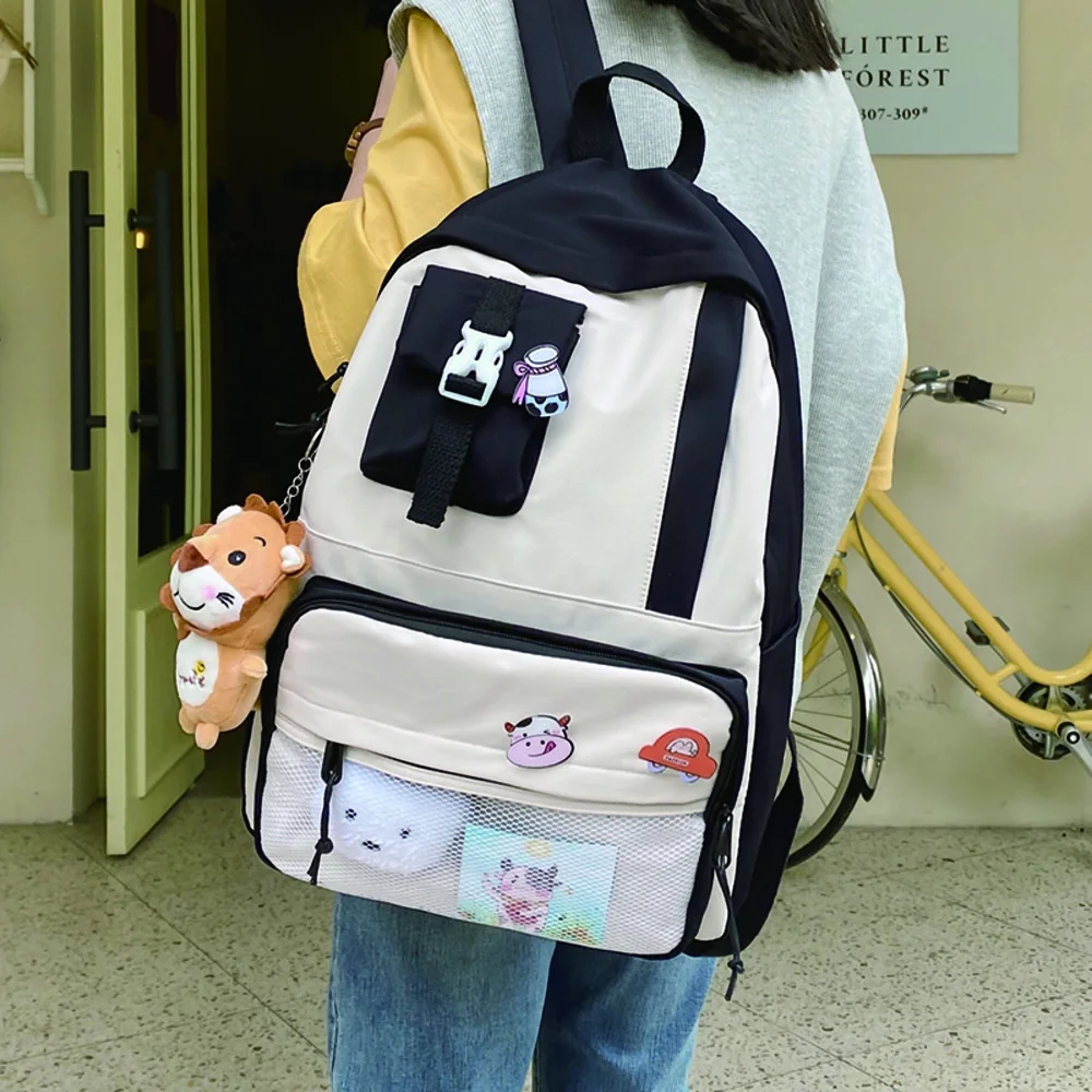 

Женский нейлоновый рюкзак с клиньями для милых девушек, школьная сумка в стиле преппи, высококачественный водонепроницаемый рюкзак, Женска...