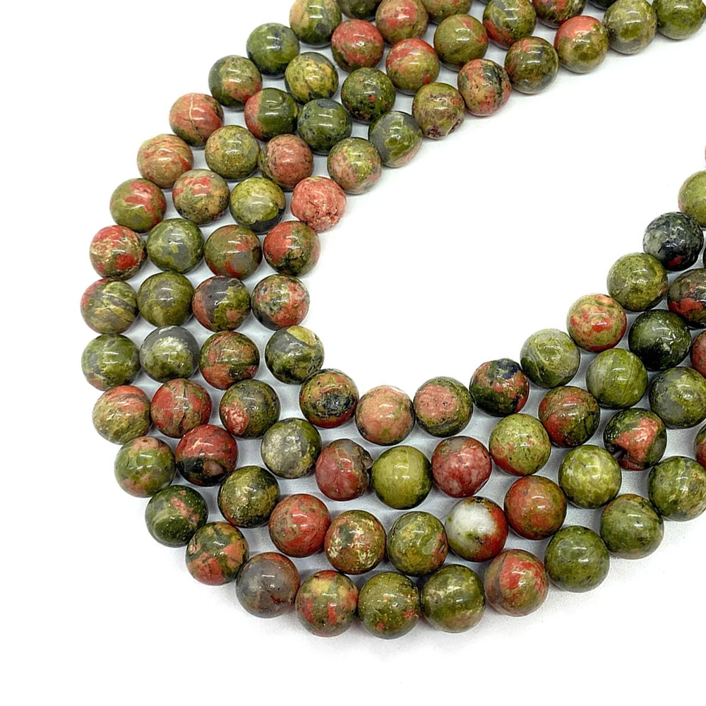 

Natural Stone Unakite Round Bead 6 8 10mm Loose Spacer Beads for Jewelry Making DIY Necklace Earring Bracelet Handmade Accessory