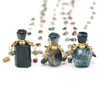 new style essential oil bottles natural stone perfume bottle necklace gravel chain women necklace dropshipping