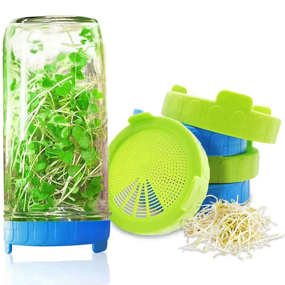 

Wide Mouth Plastic Mason Jarhipping Seed Crop Germination for Mason Jar plant Sprouting Lid Food Grade Mesh Sprout Cover Drops