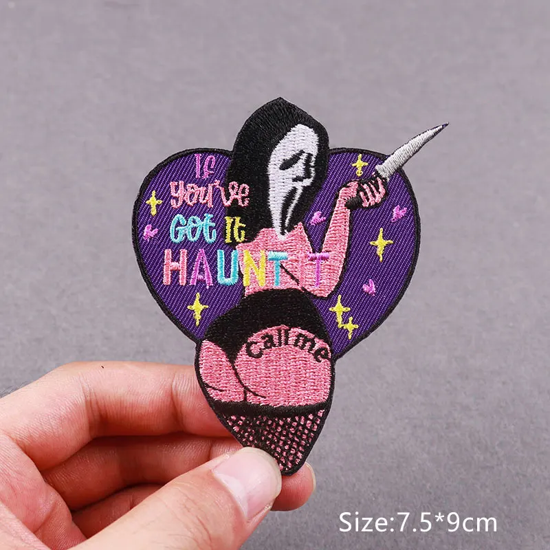 Нашивки с вышивкой в стиле хип-хоп/череп нашивки для одежды мрачным жнецом на